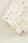 KaleaBoutique Floral Embroidered Lace Bubble Sleeve Shirt - KaleaBoutique.com