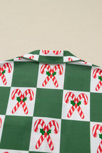 KaleaBoutique Stylish Holly Jolly Checkered Pattern 2pcs Long Pajama Set - KaleaBoutique.com