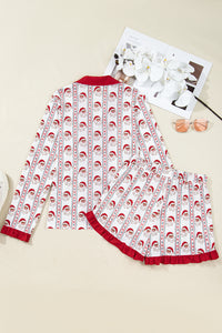 KaleaBoutique Stylish Santa & Stripes Ruffle PJ Set - KaleaBoutique.com