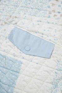 Floral Quilted Half Button Pocketed Pullover Sweatshirt - KaleaBoutique.com