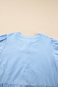 Bubble Short Sleeve Tiered Scallop Long Dress - KaleaBoutique.com