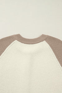 KaleaBoutique Comfortable Color Block Ribbed Knit Button Down Sweater Cardigan - KaleaBoutique.com
