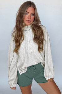 KaleaBoutique Perfect Half Zip Stand Neck Seam Detail Long Sleeve Top - KaleaBoutique.com