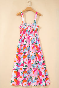 KaleaBoutique Comfortable Floral Print Adjustable Straps Smocked High Waist Sundress - KaleaBoutique.com