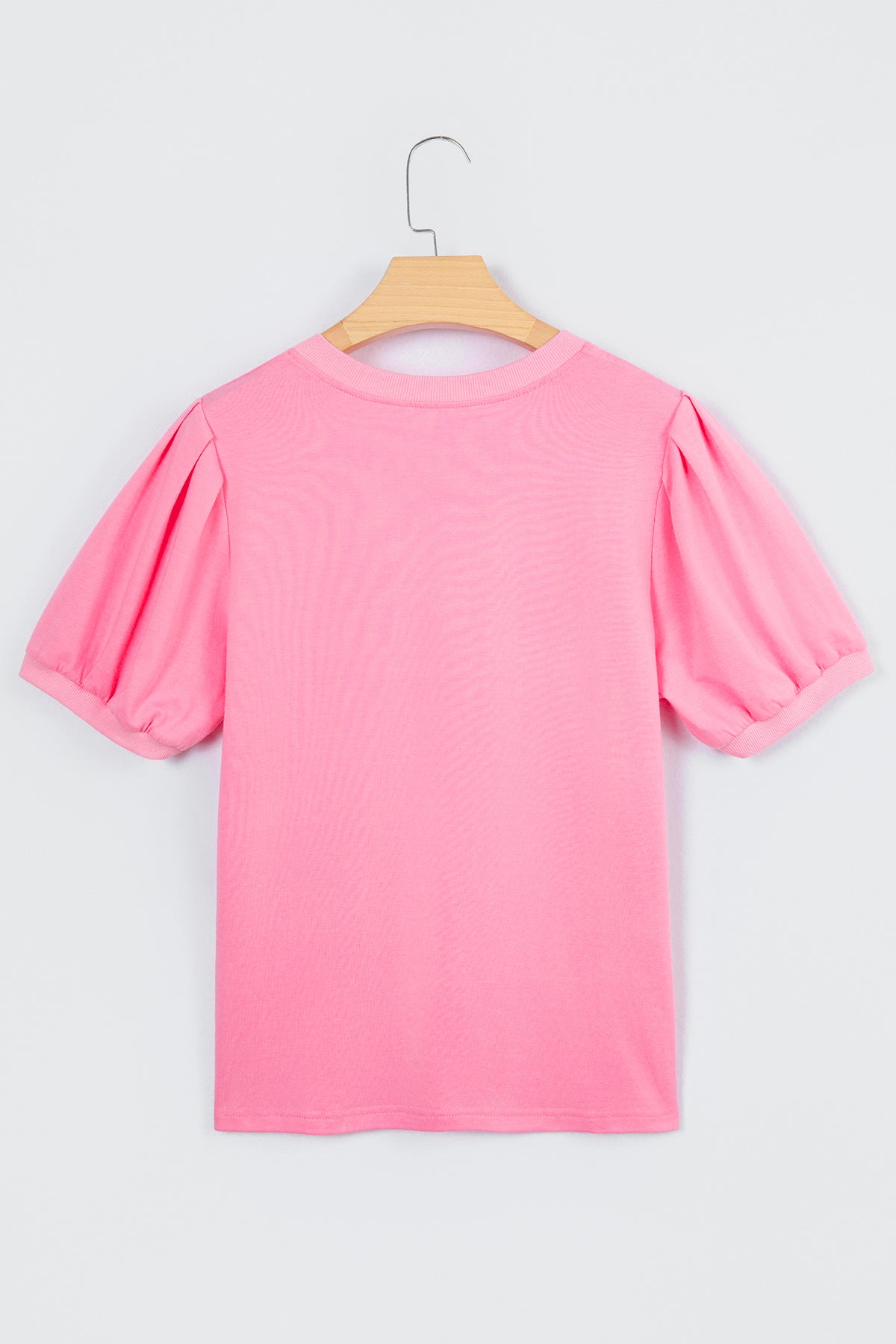 Solid Color V Neck Short Puff Sleeve Blouse - KaleaBoutique.com