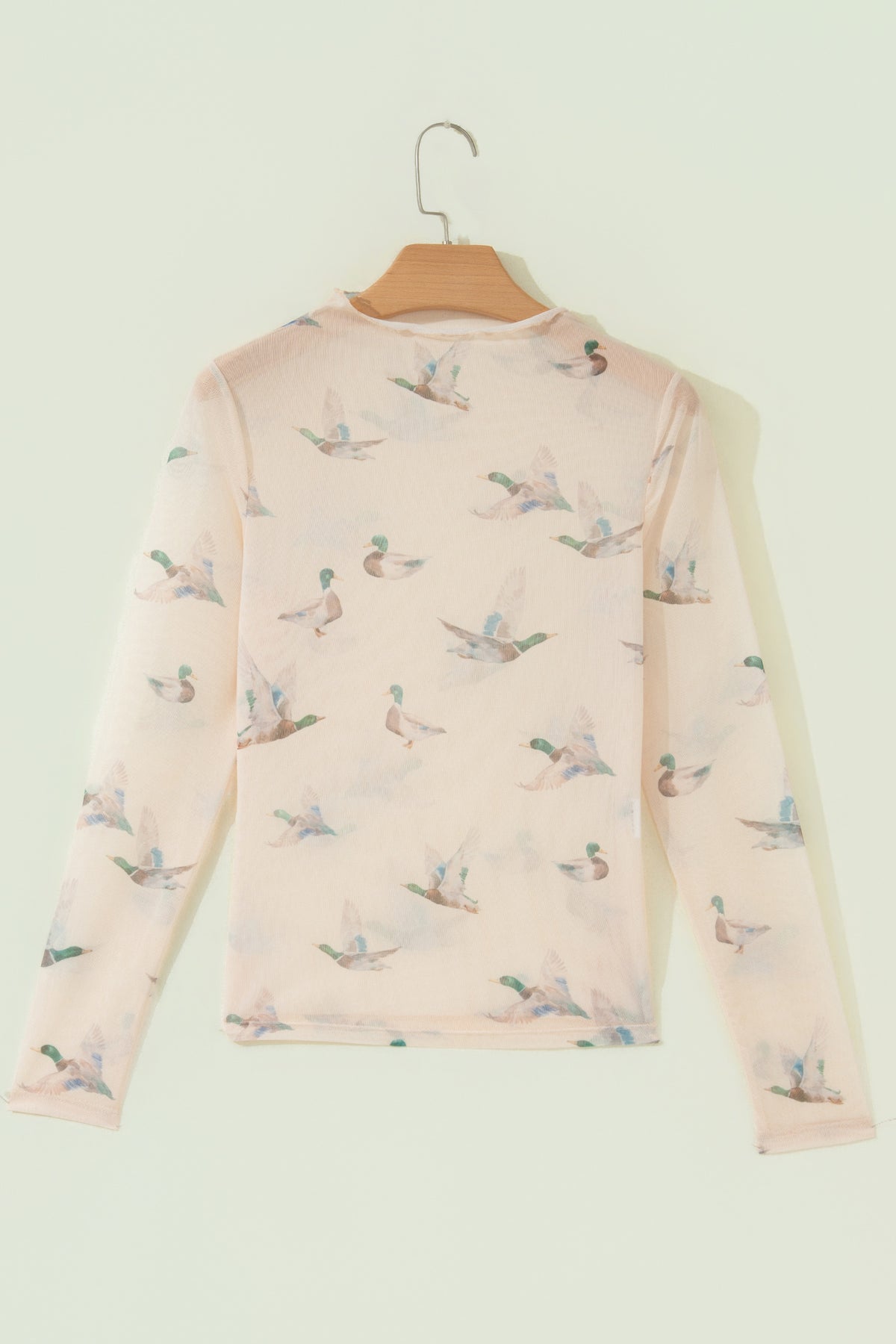 KaleaBoutique Stylish High Neck Western Print Mesh Sheer Long Sleeve Top - KaleaBoutique.com