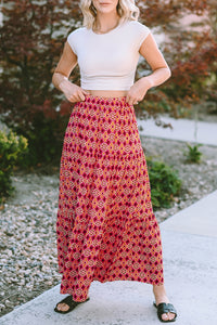 KaleaBoutique Vintage Boho Floral Print Tiered Maxi Skirt - KaleaBoutique.com