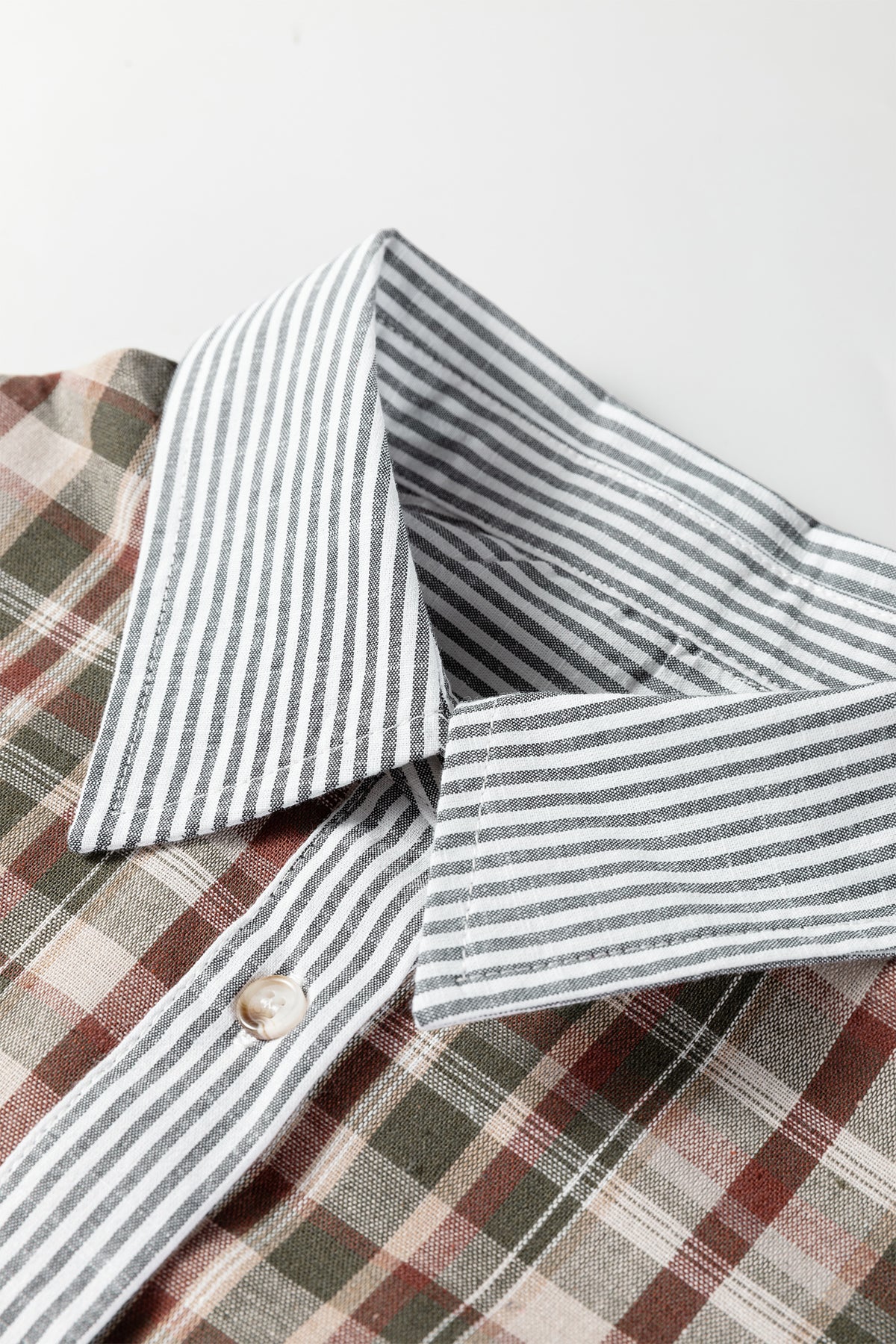 KaleaBoutique Stylish Plaid Print Striped Patchwork Single Chest Pocket Buttoned Shirt - KaleaBoutique.com