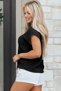 KaleaBoutique Comfortable Solid Color Round Neck Textured Short Sleeve Sweater - KaleaBoutique.com