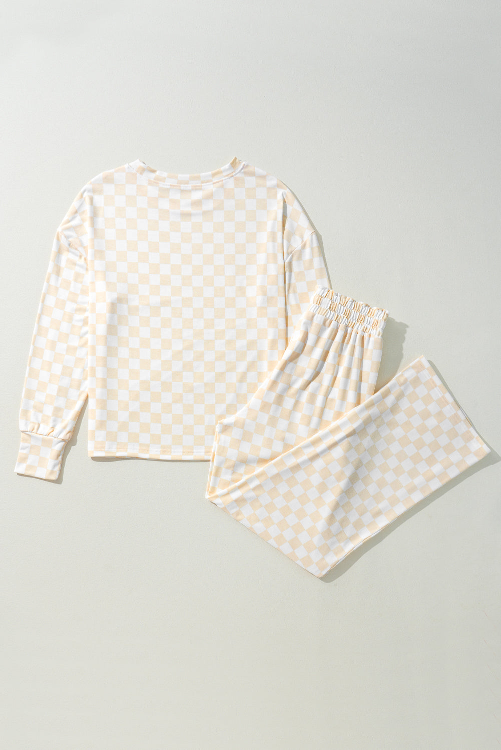 KaleaBoutique Stylish Comfortable Checkered Print Long Sleeve Top and Pants Lounge Set - KaleaBoutique.com