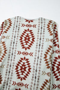 KaleaBoutique Stylish Western Aztec Printed Open Front Long Cardigan - KaleaBoutique.com