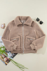 KaleaBoutique Zipper Pocketed Winter Fuzzy Jacket - KaleaBoutique.com