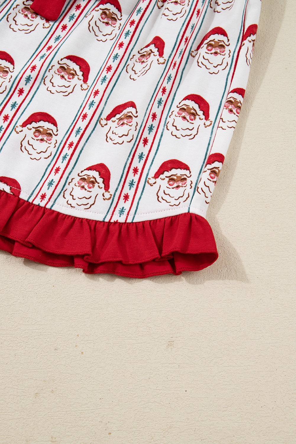 KaleaBoutique Stylish Santa & Stripes Ruffle PJ Set - KaleaBoutique.com