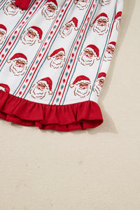 KaleaBoutique Stylish Santa & Stripes Ruffle PJ Set - KaleaBoutique.com