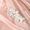 Embossed Metal Leaf Large Hairclip, Gold Leaf Bridal Alligator Hairclip, Leaf Cluster Wedding Headpiece - KaleaBoutique.com