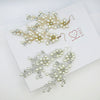 Extra Long Wire Floral Pearl Earrings, Bridal Tassel Earrings, Pearl Flower Studs, Silver Pearl Earrings, Gold Dangle Long Bride Earrings - KaleaBoutique.com