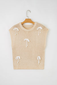 KaleaBoutique Stylish Bowknot Applique Cap Sleeve Sweater - KaleaBoutique.com