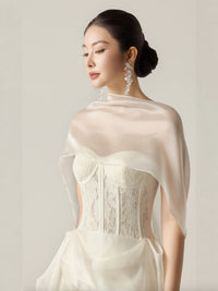 Strapless Corset Lace Midi Dress With Detachable Ruffled Overlay - KaleaBoutique.com