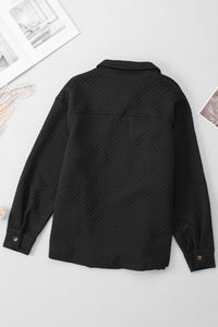 Retro Quilted Flap Pocket Button Shacket - KaleaBoutique.com