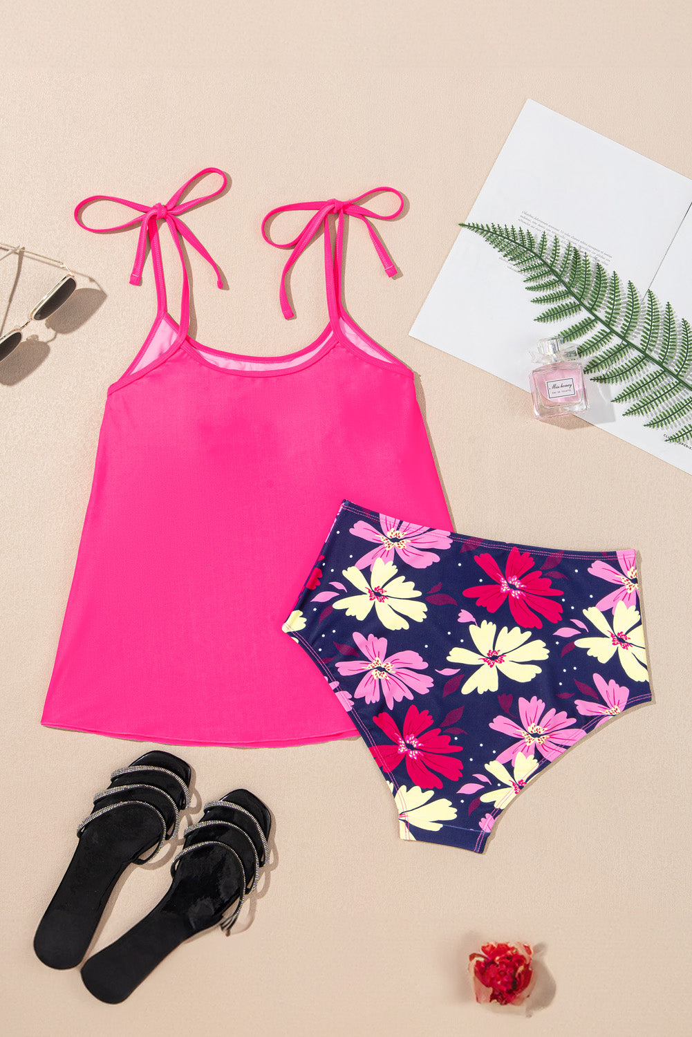 KaleaBoutique Beautiful Tie Shoulder Floral Print Cute Tankini Set - KaleaBoutique.com