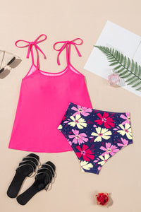 KaleaBoutique Beautiful Tie Shoulder Floral Print Cute Tankini Set - KaleaBoutique.com