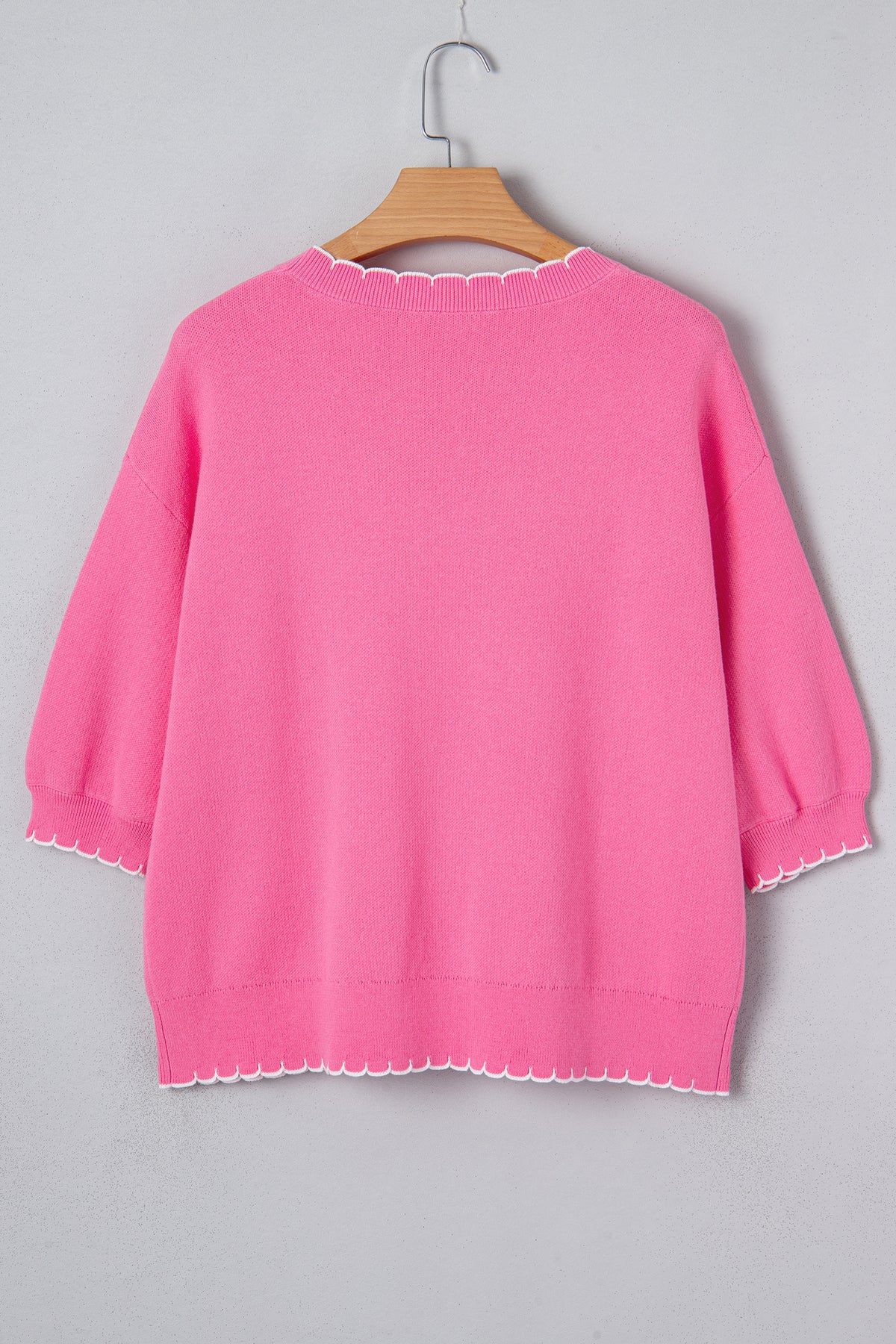 KaleaBoutique Stylish Big Ribbon Bow Print Contrast Stitch Trim Drop Shoulder Sweater - KaleaBoutique.com