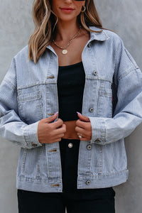 Washed Oversize Pocketed Denim Jacket - KaleaBoutique.com