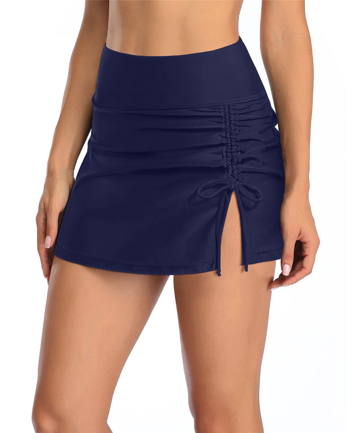 Women's High-Waist Side Tie Swim Skirt with Built-In Briefs - KaleaBoutique.com