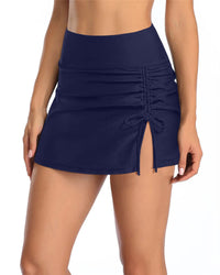 Women's High-Waist Side Tie Swim Skirt with Built-In Briefs - KaleaBoutique.com