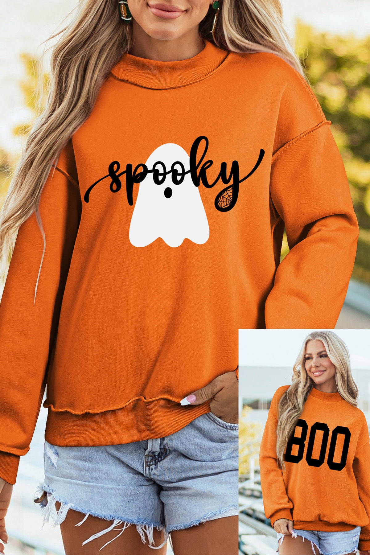 Carrot Reversible Ghost BOO Halloween Sweatshirt - KaleaBoutique.com