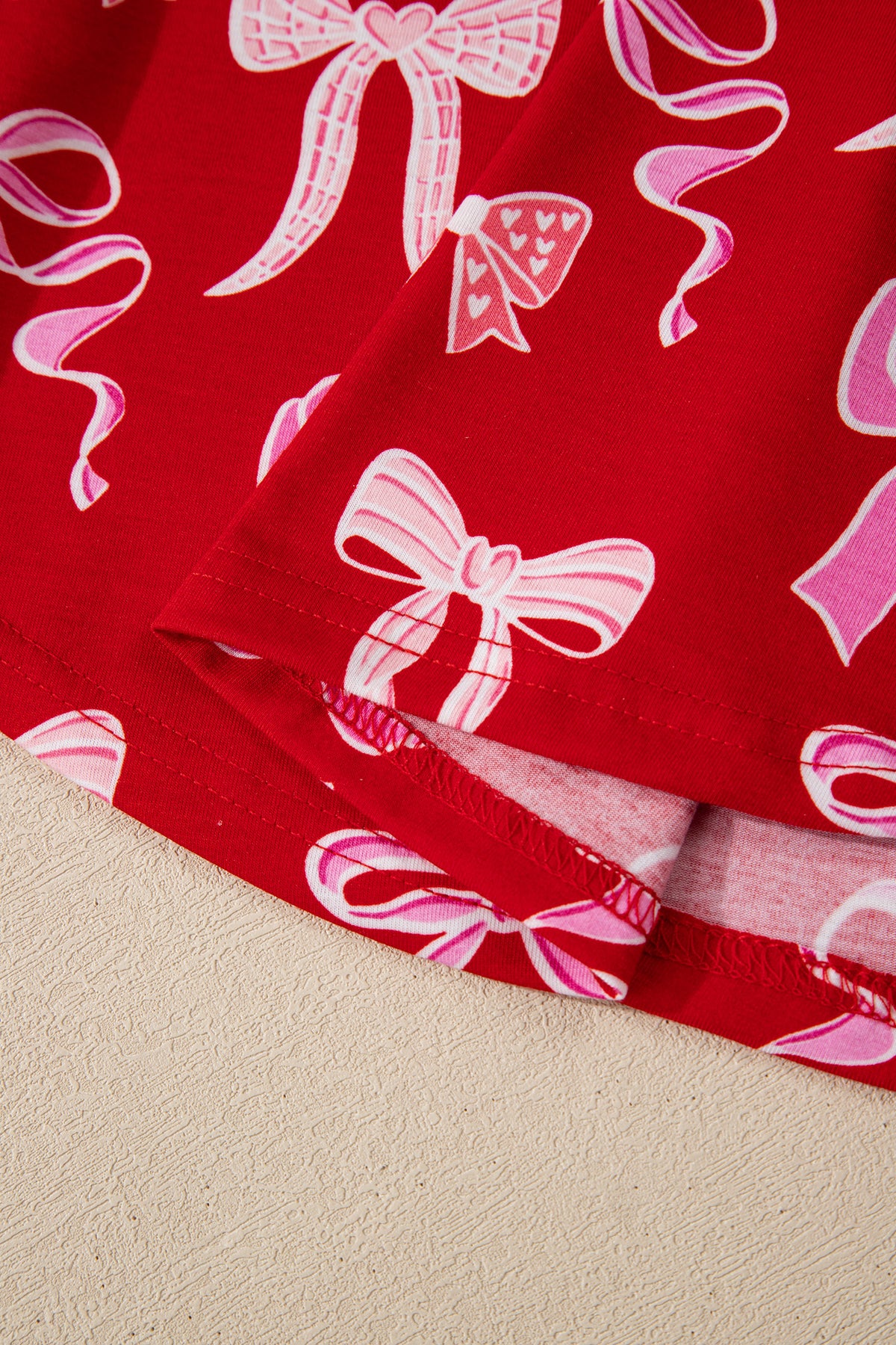 KaleaBoutique Comfortable Sweet Bow Print Shirt Style Top Long 2pcs Pajama Set - KaleaBoutique.com