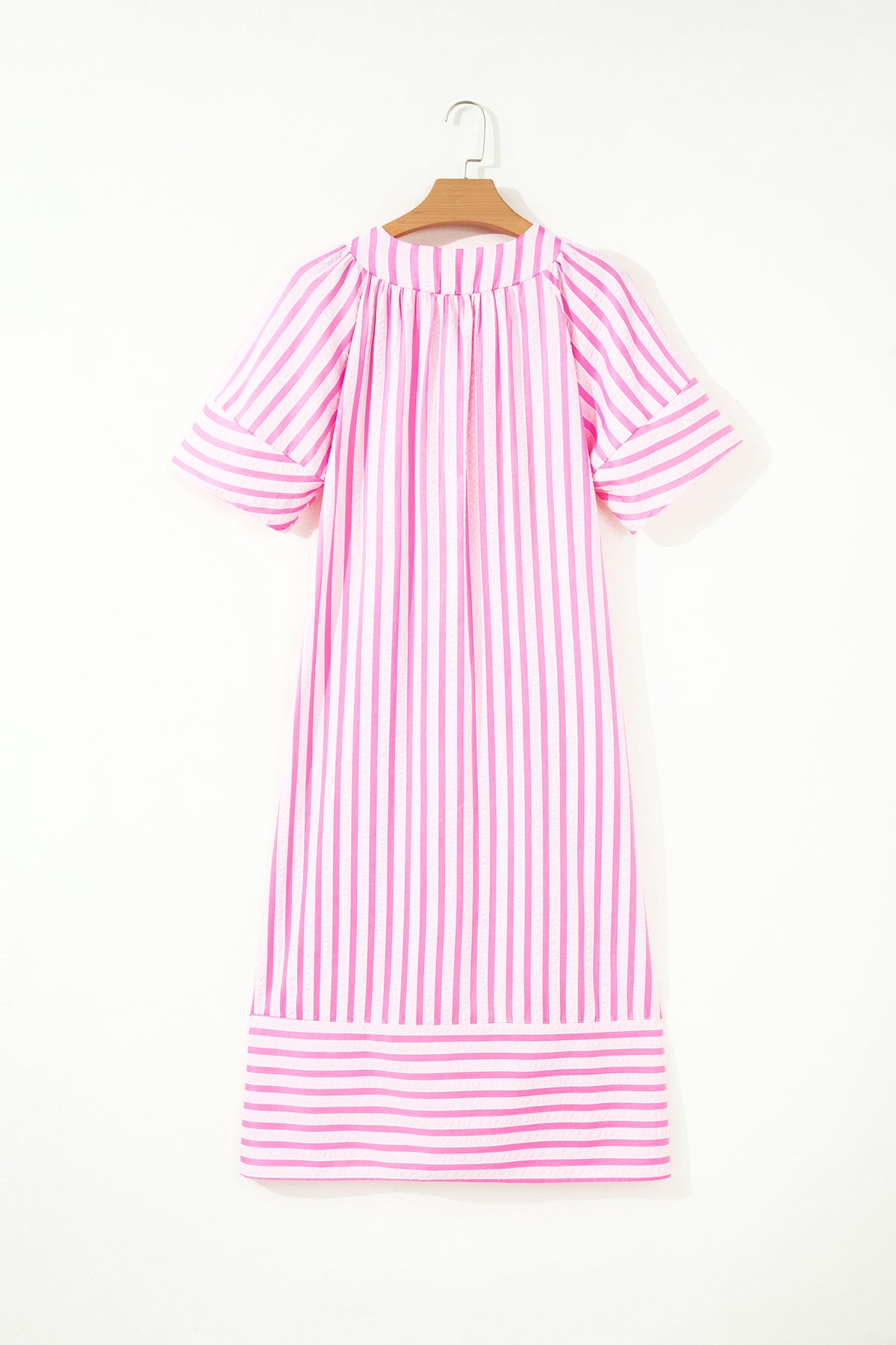 KaleaBoutique Comfortable V Neck Short Sleeve Shift Long Dress - KaleaBoutique.com