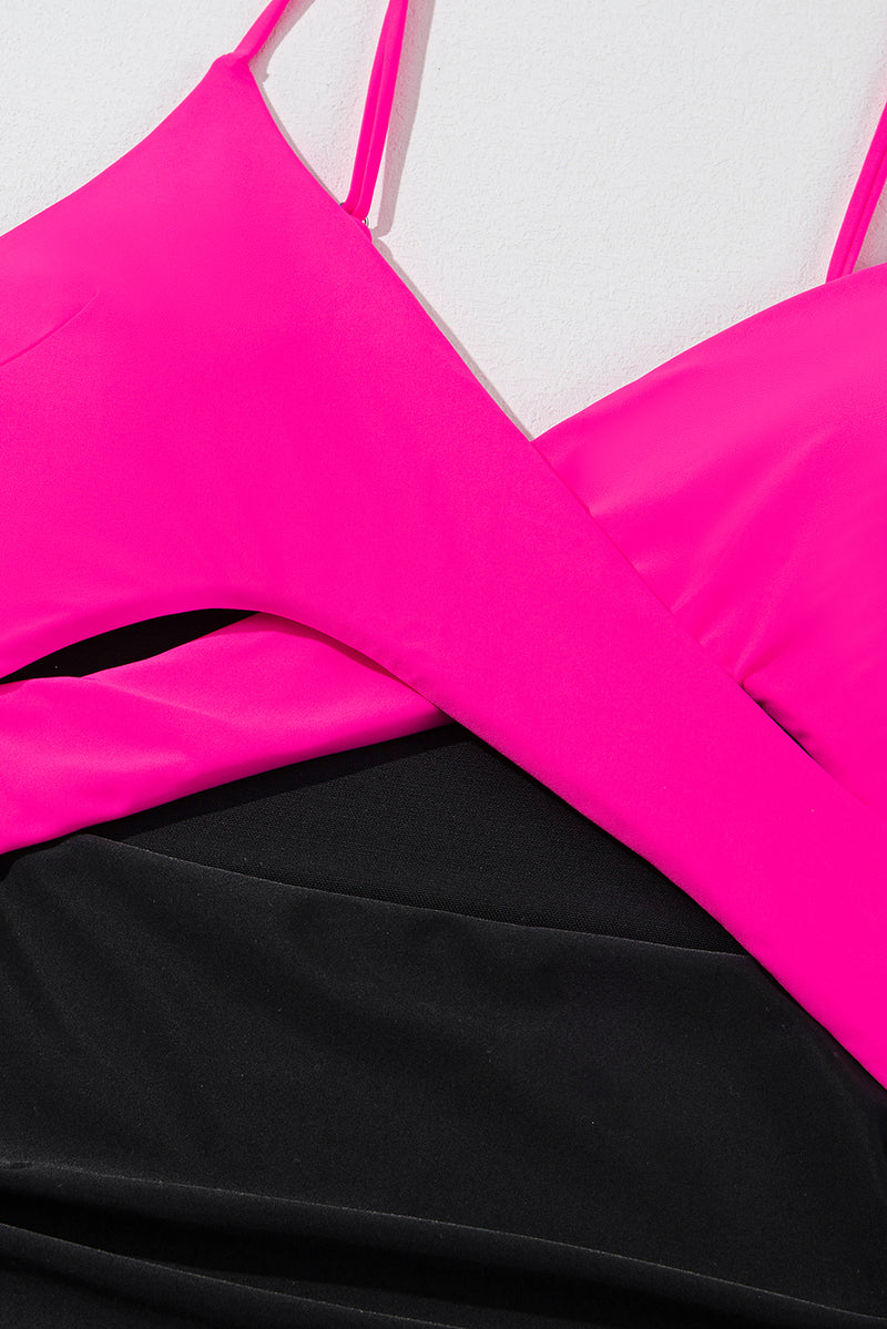 KaleaBoutique Beautiful Eye-Catching Crossover Colorblock Cutout One Piece Swimsuit - KaleaBoutique.com