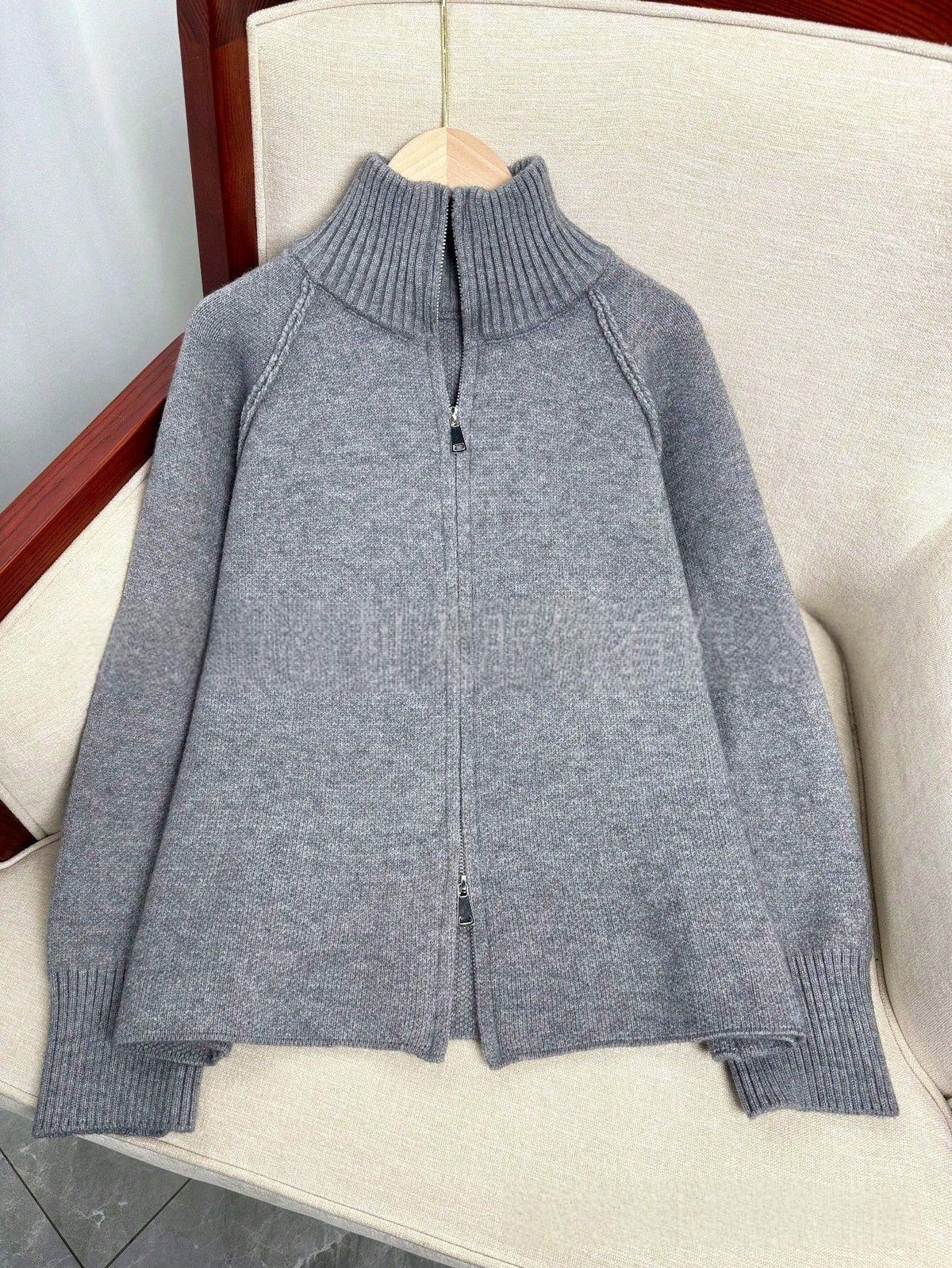 Women's Full-Zip Ribbed-Collar Tight Knit Cardigan - KaleaBoutique.com