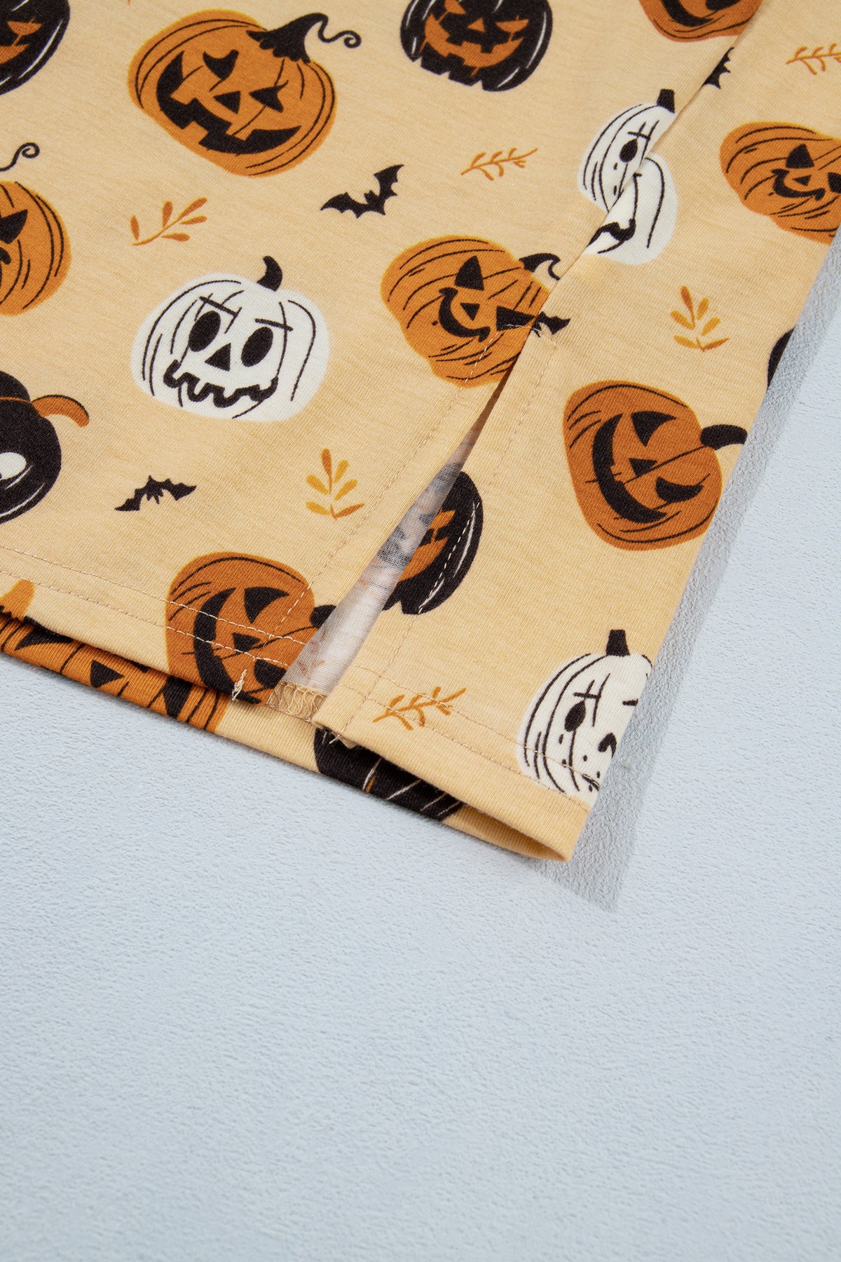 KaleaBoutique Stylish Long Sleeve Ruffle Pumpkin Face Print Two Piece Lounge Set - KaleaBoutique.com