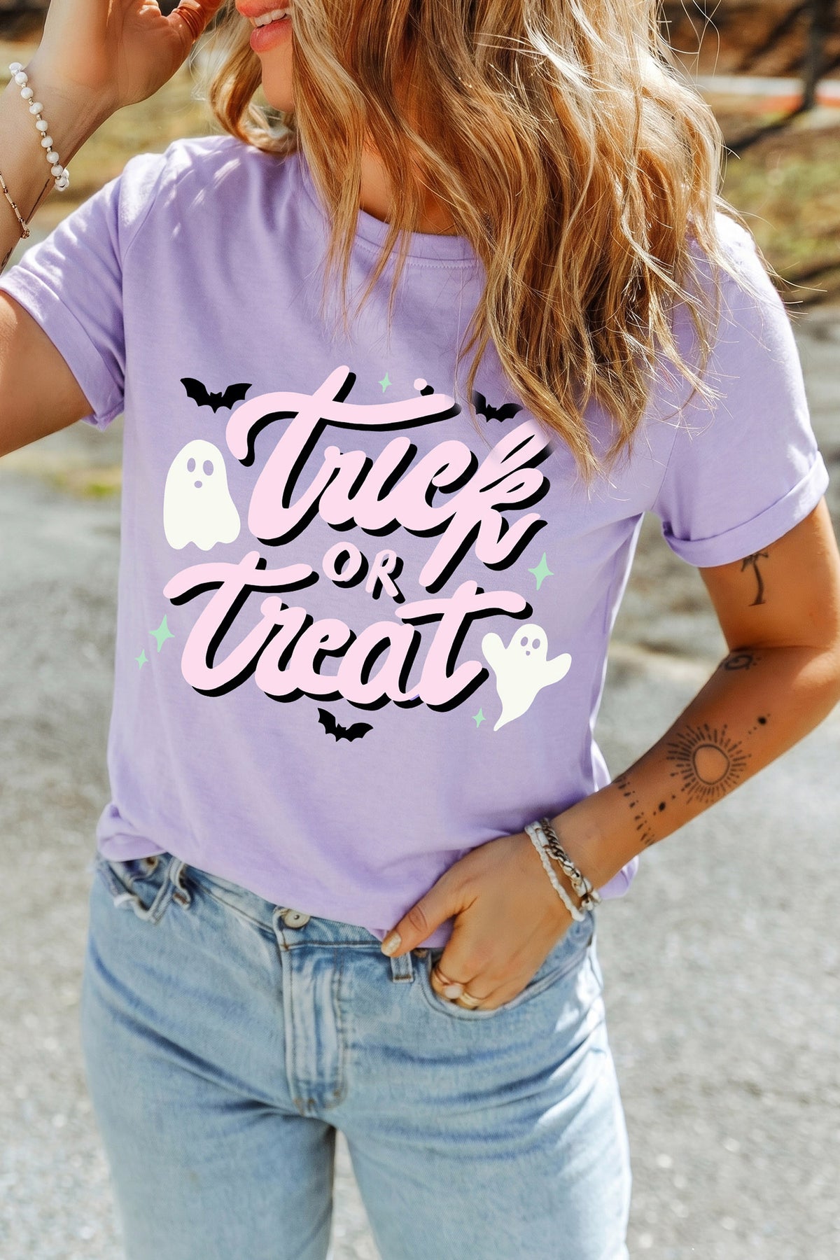 Orchid Petal Trick or Treat Halloween Tee - KaleaBoutique.com
