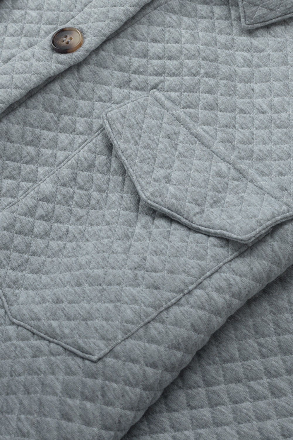 Retro Quilted Flap Pocket Button Shacket - KaleaBoutique.com