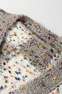 KaleaBoutique Comfortable Confetti Dot Checkered Print Open Cardigan with Pockets - KaleaBoutique.com