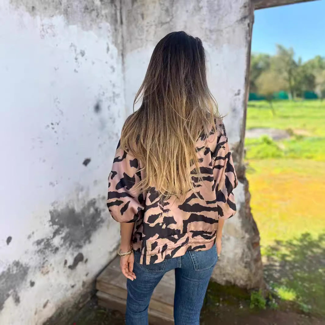 KaleaBoutique Women's Zebra-Print Zip Jacket - KaleaBoutique.com