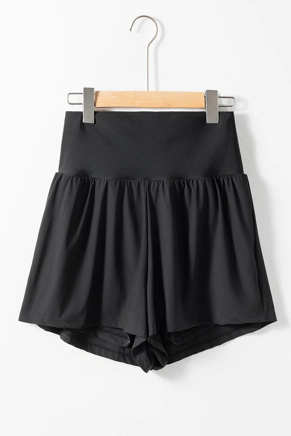 Women's Black Wide-Waistband Swim Shorts with Back Pocket - KaleaBoutique.com