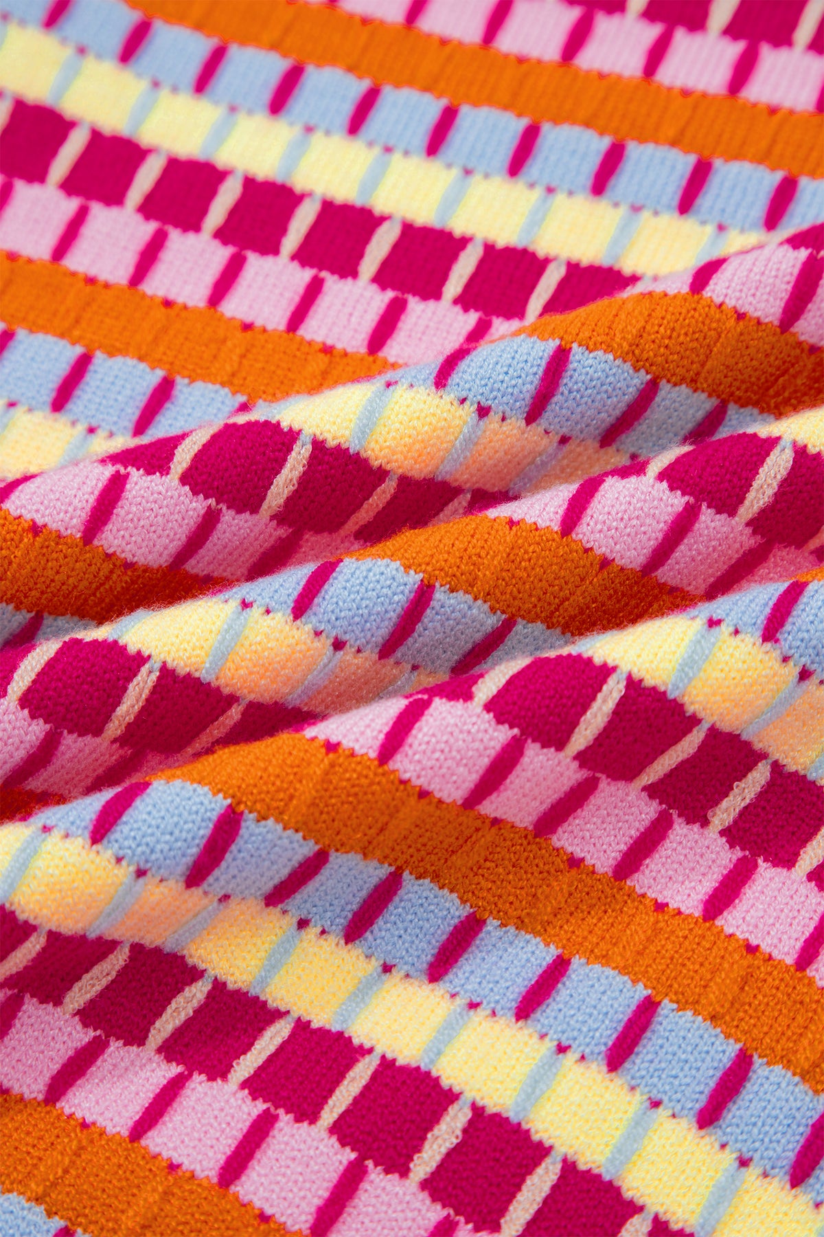 KaleaBoutique Stylish Abstract Striped Knit Short Sleeve Sweater - KaleaBoutique.com