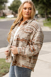 KaleaBoutique Aztec Geometric Print Pockets Plus Size Jacket - KaleaBoutique.com