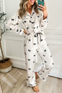 KaleaBoutique Comfortable Bows Print Two Piece Sleepwear - KaleaBoutique.com