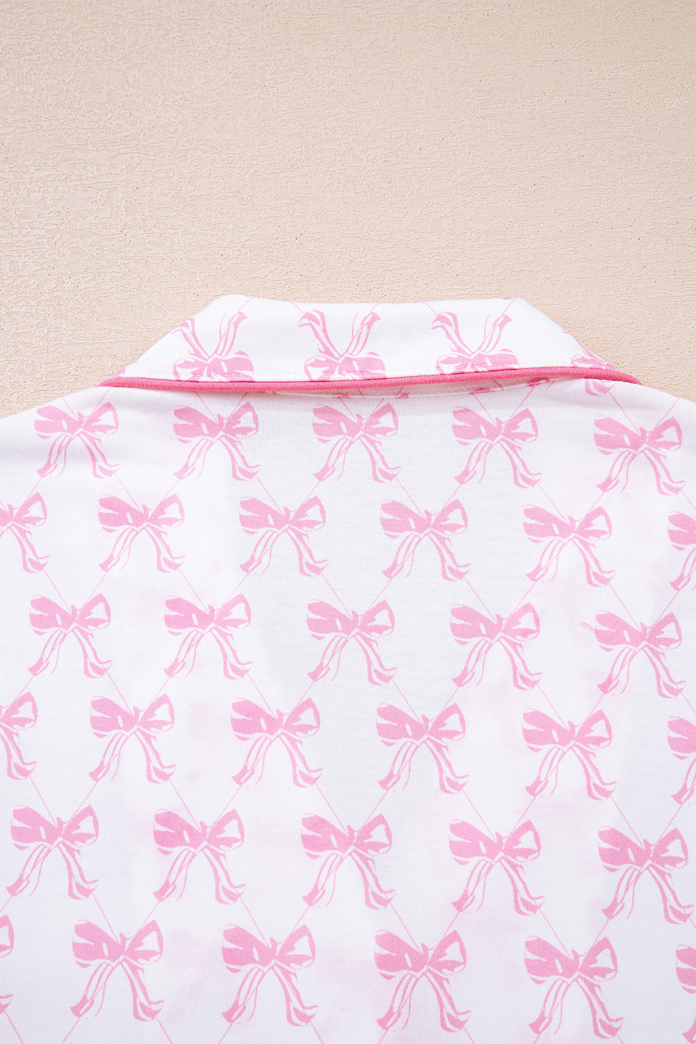 KaleaBoutique Stylish Bow Print Long Sleeve Shirt and Pants Soft Pajama Set - KaleaBoutique.com