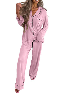 KaleaBoutique Comfortable Long Sleeve Colorblock Patchwork Two Piece Home Wear Lounge Set - KaleaBoutique.com