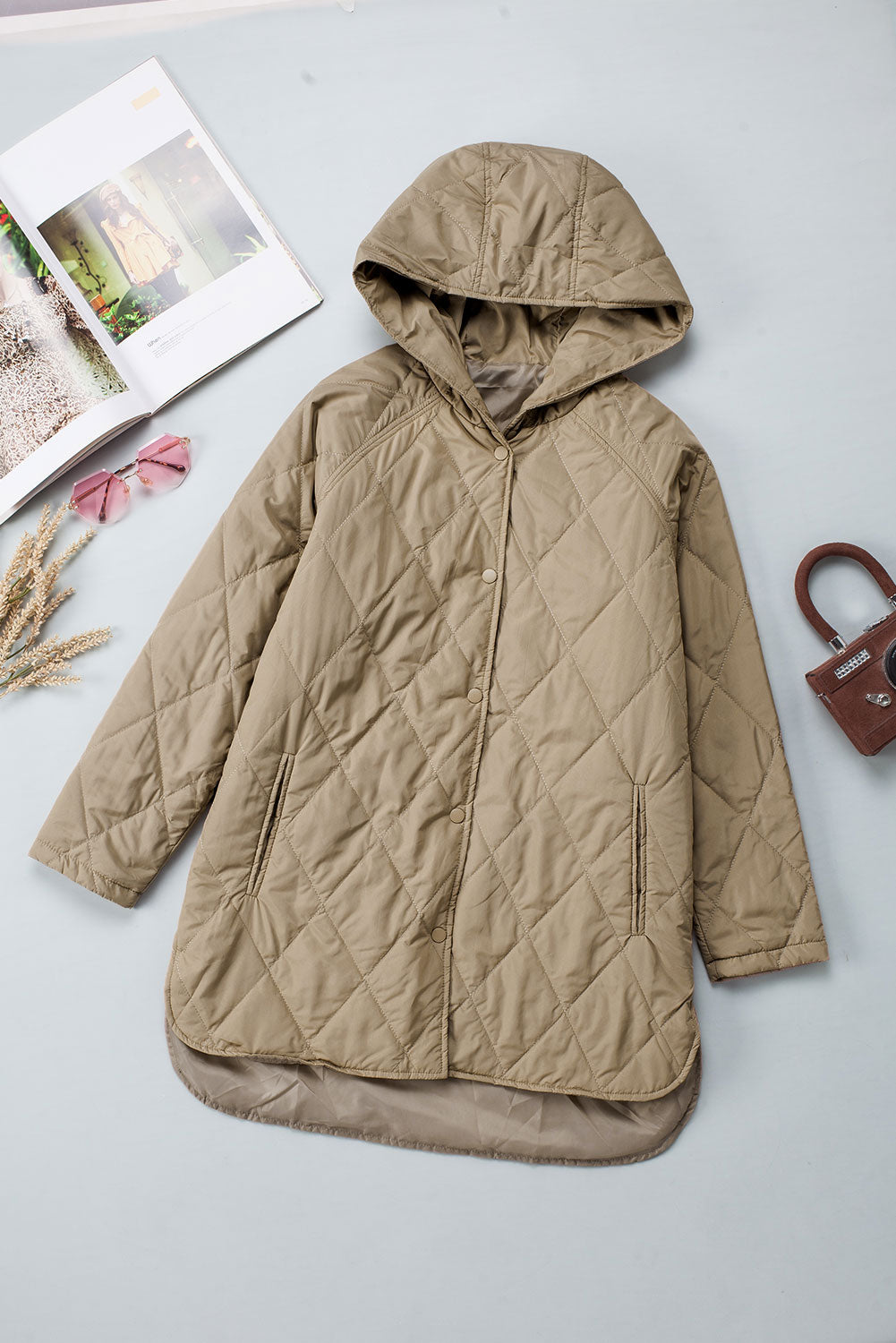 KaleaBoutique Stylish Quilted Snap Button Hooded Puffer Coat - KaleaBoutique.com