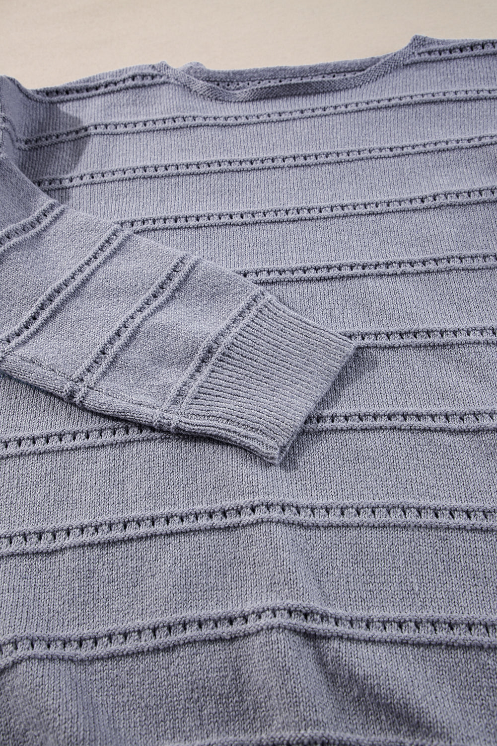 KaleaBoutique Boat Neck Drop Shoulder Pointelle Knit Sweater - KaleaBoutique.com