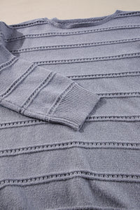KaleaBoutique Boat Neck Drop Shoulder Pointelle Knit Sweater - KaleaBoutique.com