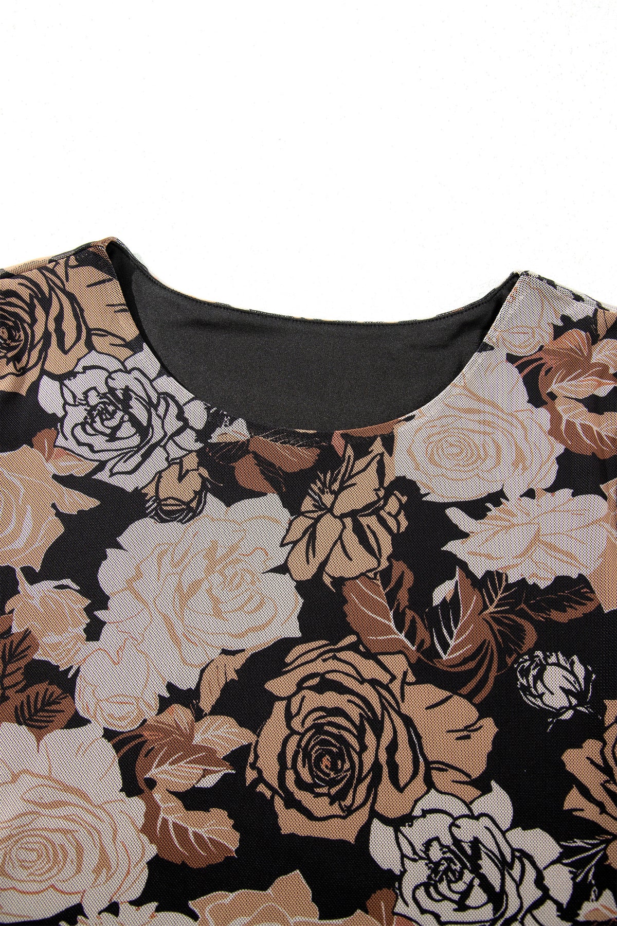 KaleaBoutique Stylish Floral Long Sleeve Asymmetric Ruffle Split Hem Mesh Dress - KaleaBoutique.com