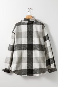 Plus Size Checkered Button-Up Shacket - KaleaBoutique.com